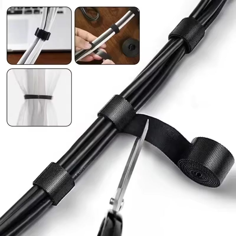 1/5M Cable Organizer Cable Management Wire Winder Tape Earphone Mouse Cord Management Ties - gizmoo